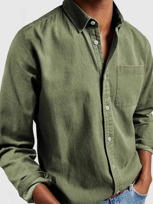 Men's Full Size Button Up Long Sleeve Shirt Plus Size