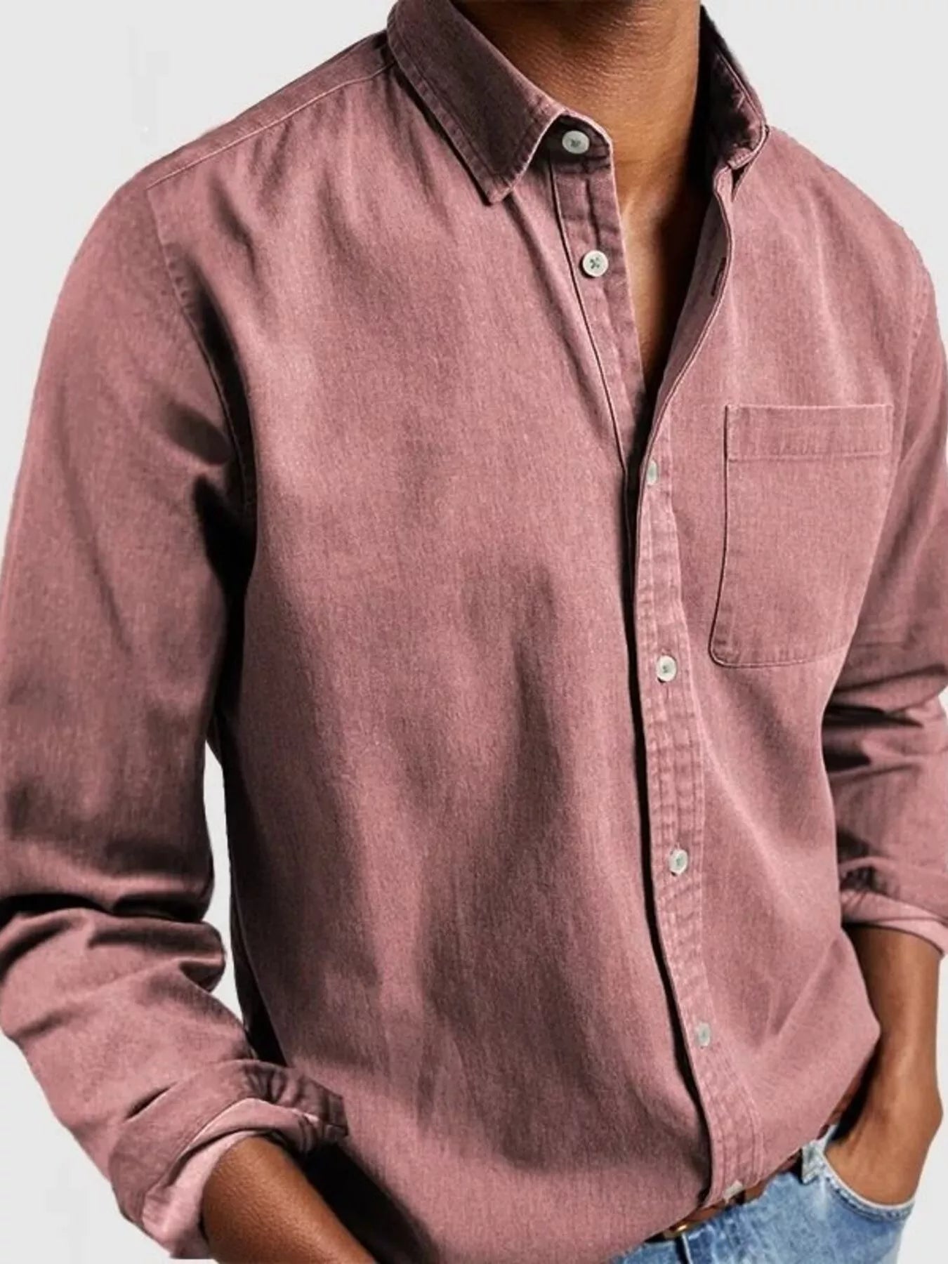 Men's Full Size Button Up Long Sleeve Shirt Plus Size