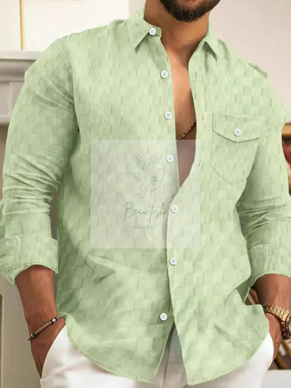 Men's Full Size Button Up Long Sleeve Shirt Plus Size
