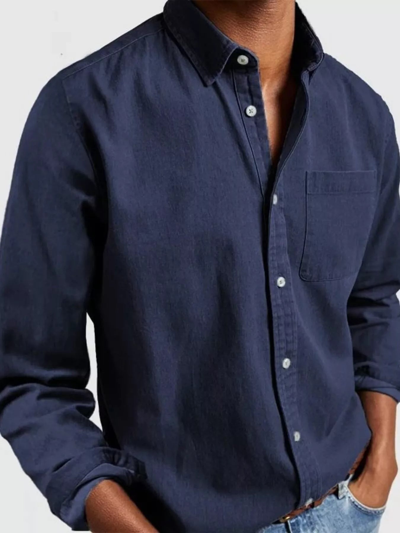 Men's Full Size Button Up Long Sleeve Shirt Plus Size