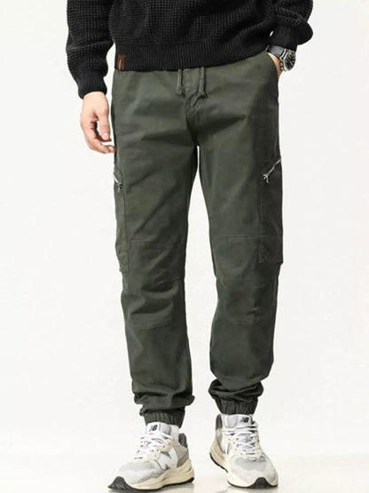 Men's Full Size Casual Cargo Pants with Zipper Pocket Plus Size