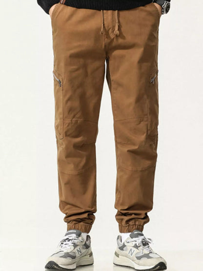 Men's Full Size Casual Cargo Pants with Zipper Pocket Plus Size