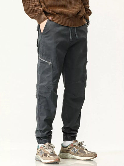 Men's Full Size Casual Cargo Pants with Zipper Pocket Plus Size