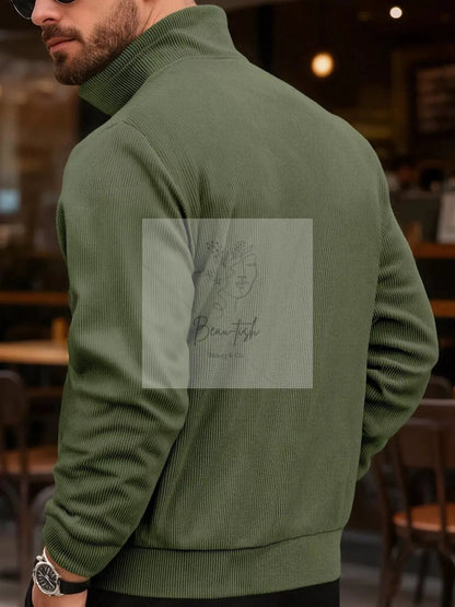 Men's Full Size Casual Corduroy Button-Down Jacket Plus Size