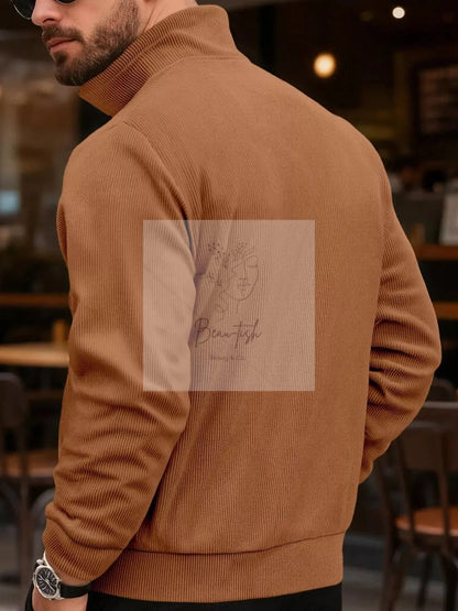 Men's Full Size Casual Corduroy Button-Down Jacket Plus Size