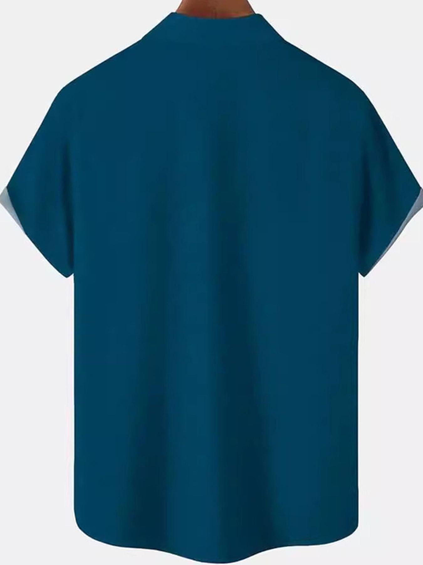 Men's Full Size Color Block Short Sleeve Shirt Plus Size