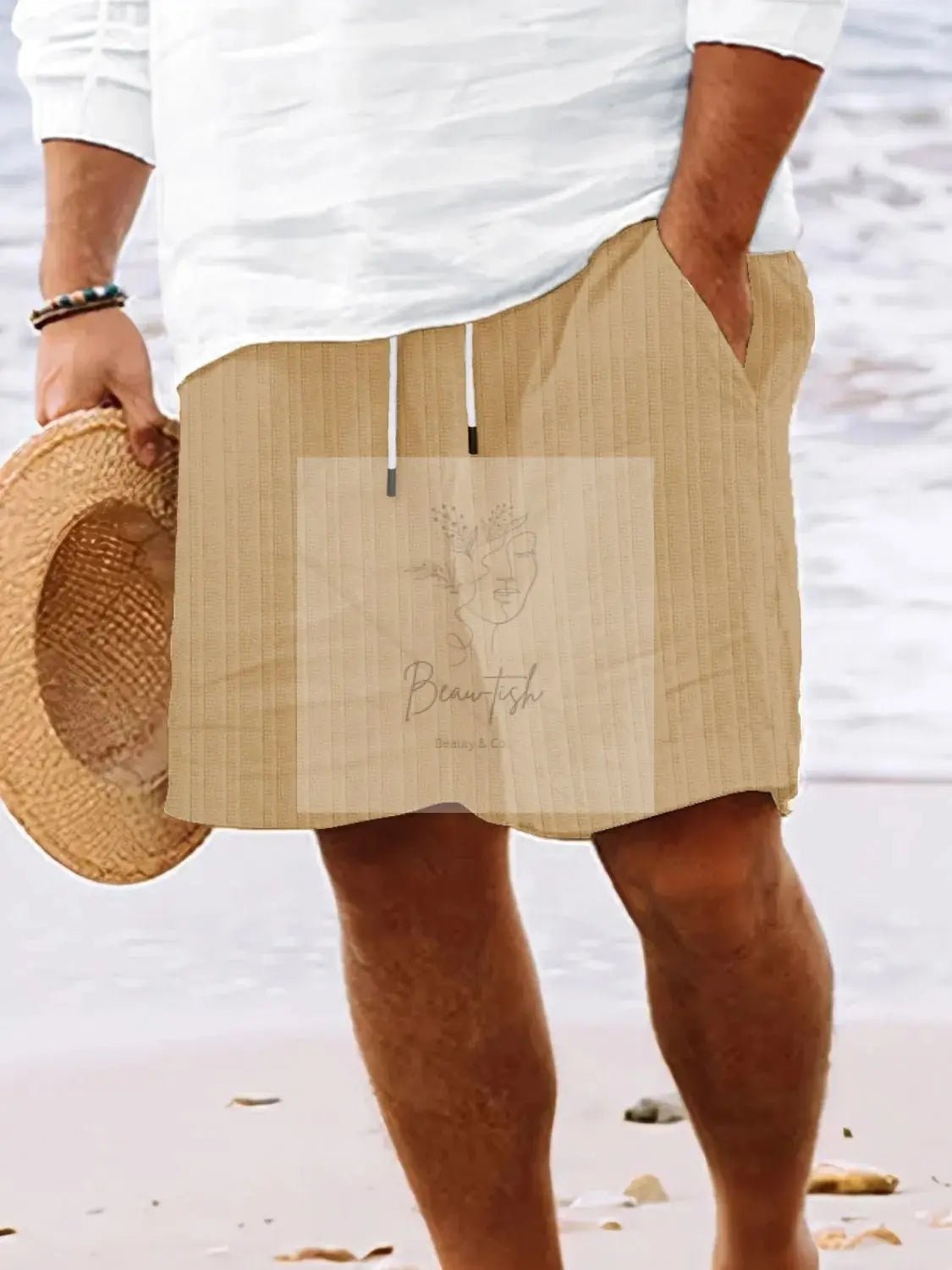 Men's Full Size Drawstring Shorts with Pockets Plus Size
