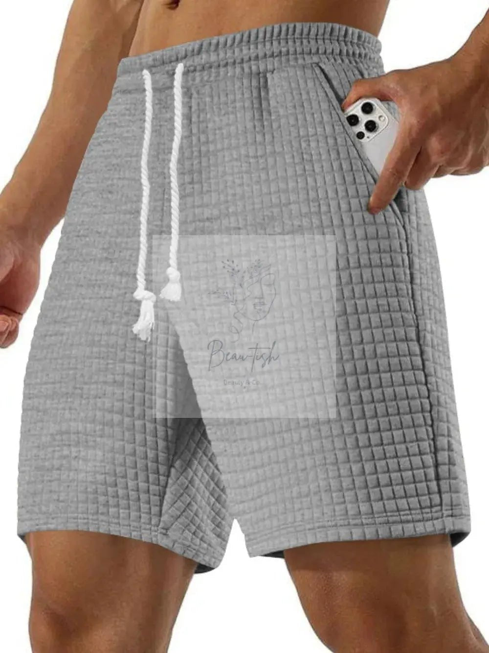 Men's Full Size Drawstring Textured Shorts Plus Size