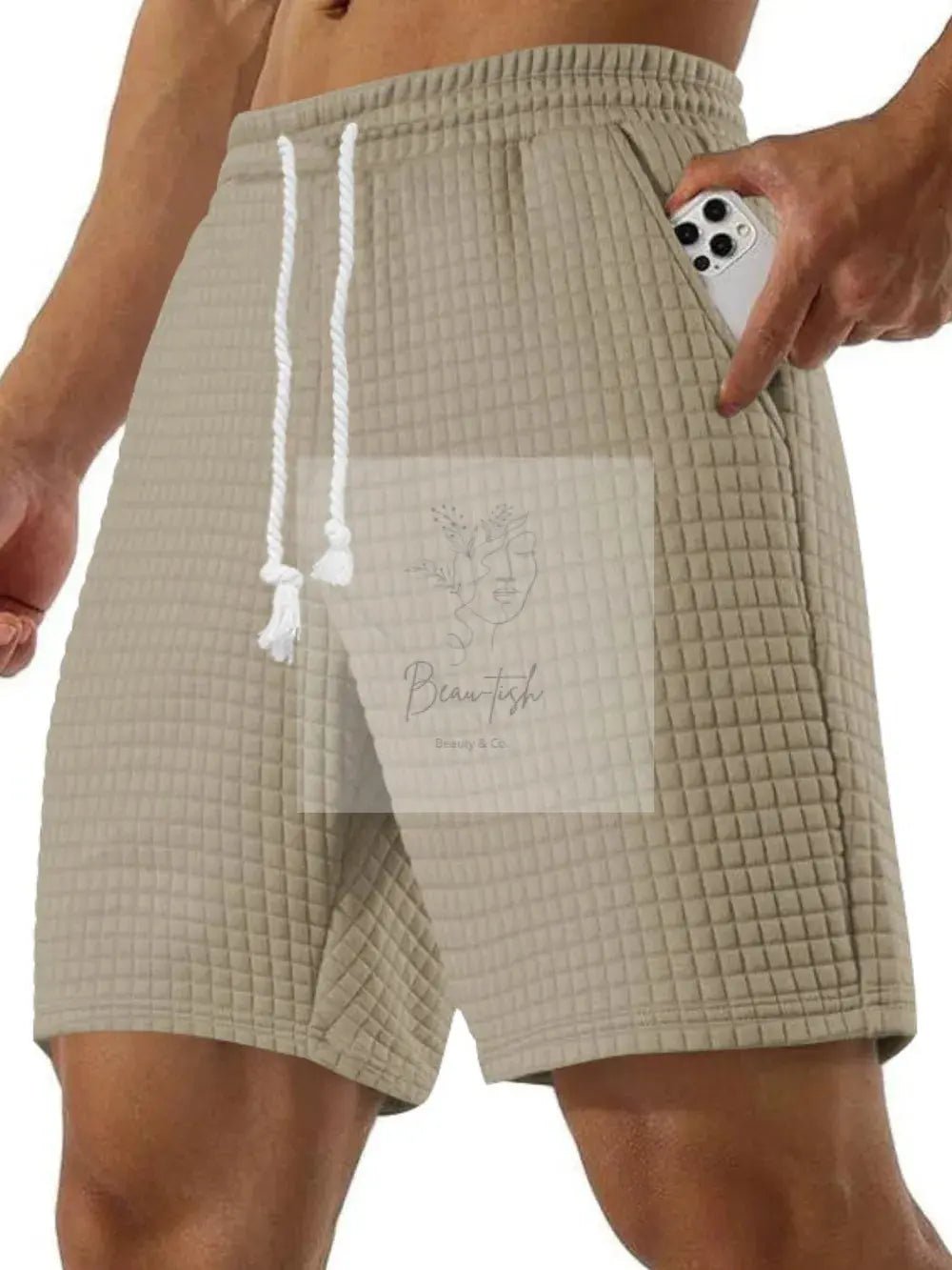 Men's Full Size Drawstring Textured Shorts Plus Size
