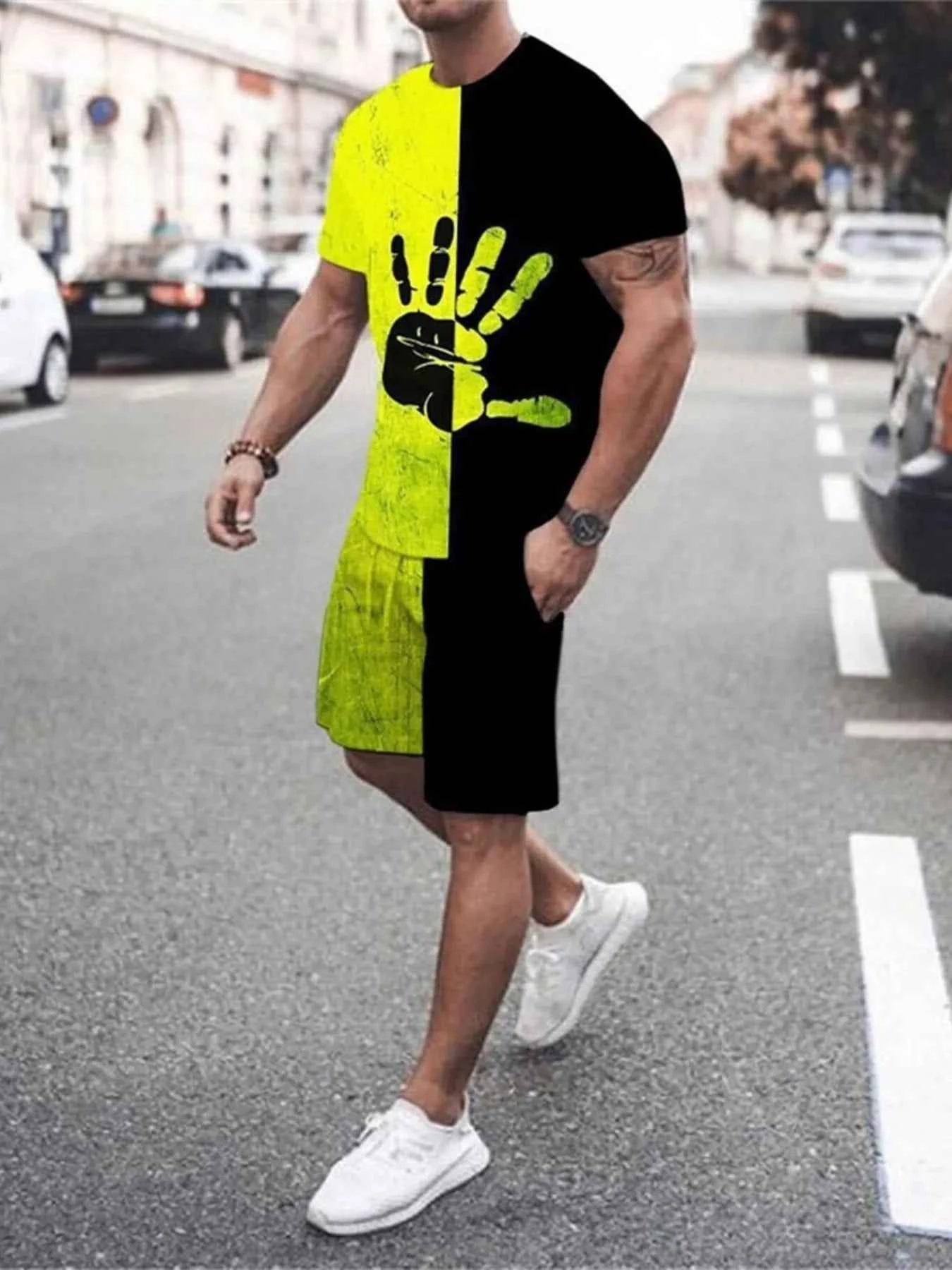 Gradient Polo Tee Shorts Set