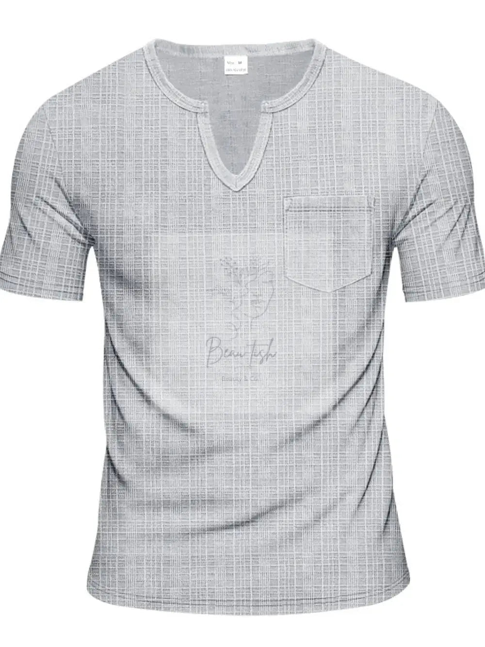Men's Full Size Notched Short Sleeve T-Shirt Plus Size