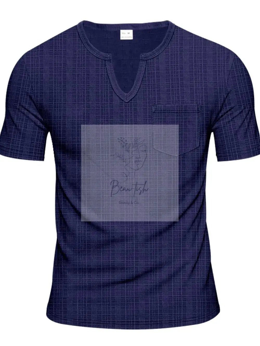 Men's Full Size Notched Short Sleeve T-Shirt Plus Size