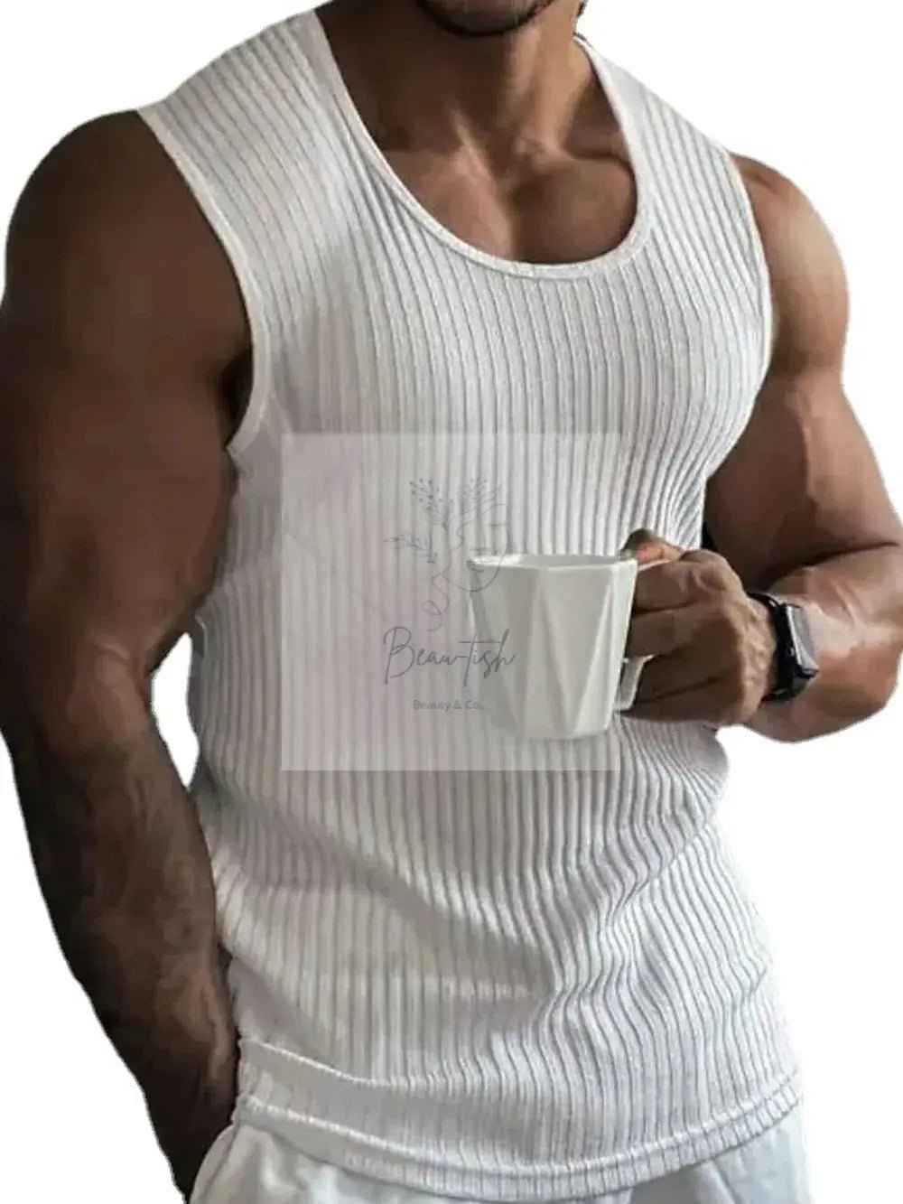Men's Full Size Ribbed Round Neck Tank Plus Size