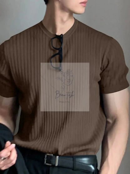 Men's Full Size Round Neck Short Sleeve T-Shirt Plus Size