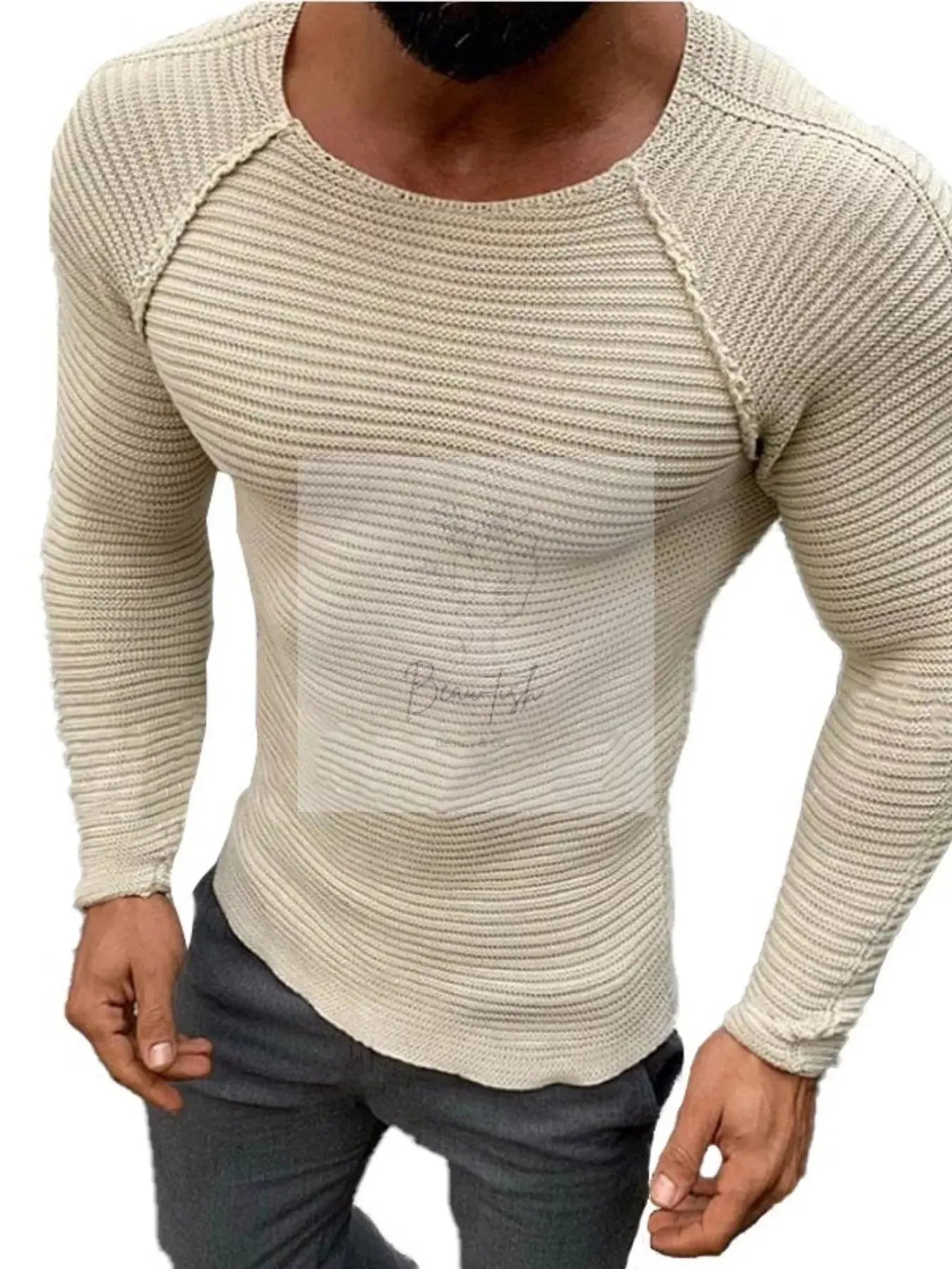 Men's Full Size Slim Fit Long Sleeve Sweater Plus Size