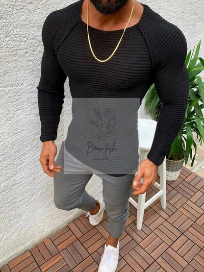 Men's Full Size Slim Fit Long Sleeve Sweater Plus Size