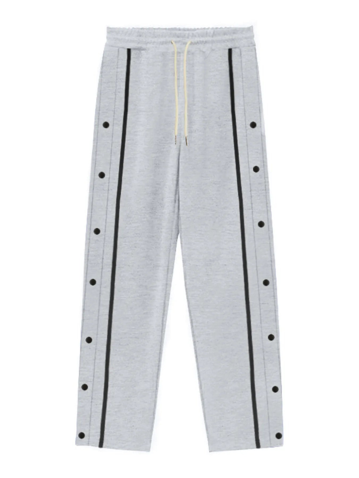 Men's Full Size Snap-Button Pants with Side Stripe Detail Plus Size