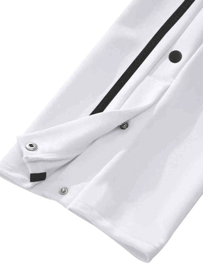 Men's Full Size Snap-Button Pants with Side Stripe Detail Plus Size