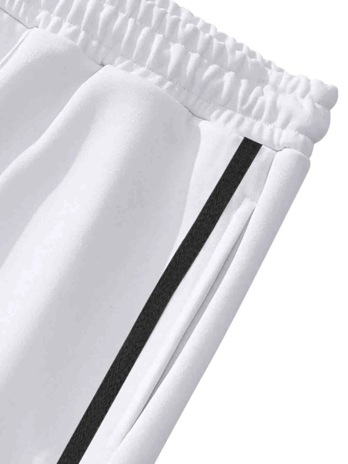 Men's Full Size Snap-Button Pants with Side Stripe Detail Plus Size