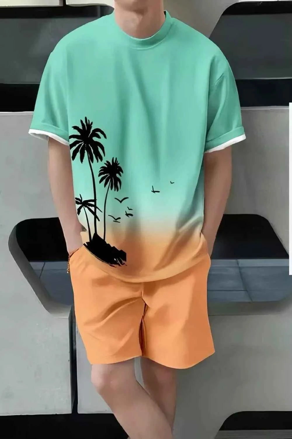 Tropical Polyester Tee Set