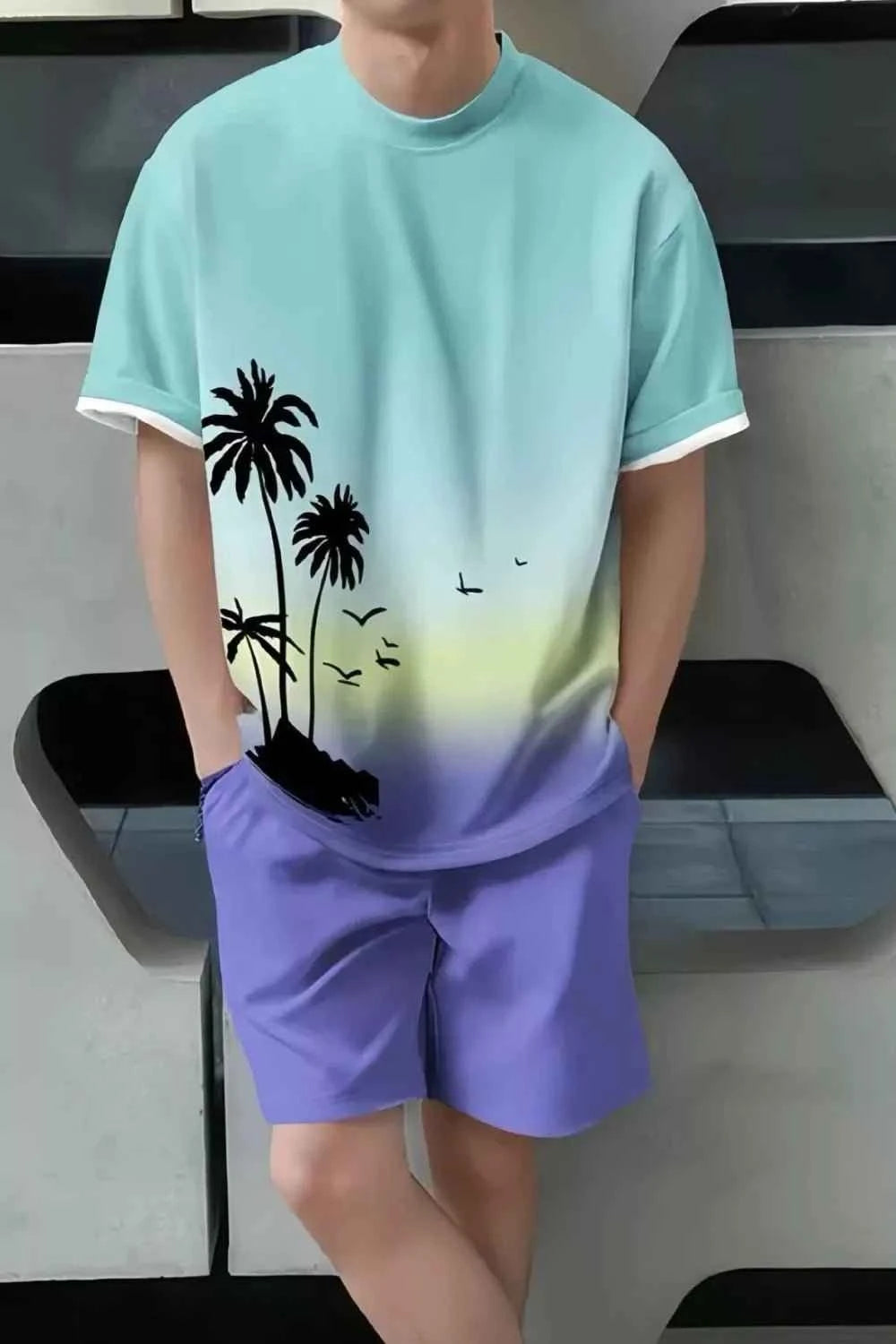 Tropical Polyester Tee Set