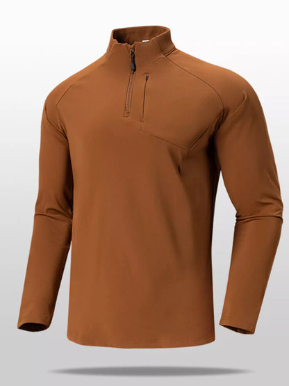 Men's Lightweight Long Sleeve Active T-Shirt with Zipper
