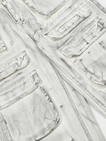Men's Multi-Pocket Cargo Denim Jeans
