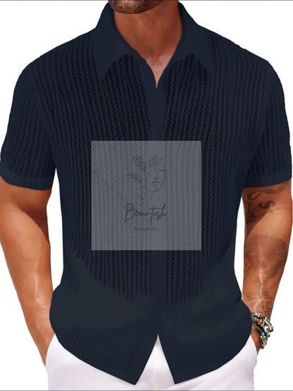 Men's Plus Size Button Down Short Sleeve Shirt