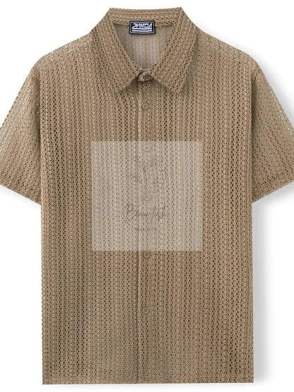 Men's Plus Size Button Down Short Sleeve Shirt