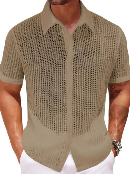 Men's Plus Size Button Down Short Sleeve Shirt