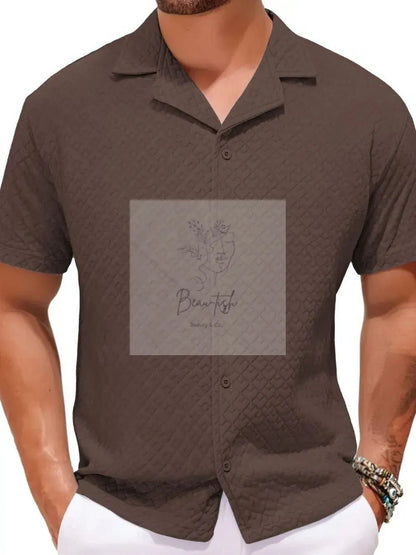Men's Plus Size Button Down Short Sleeve Shirt