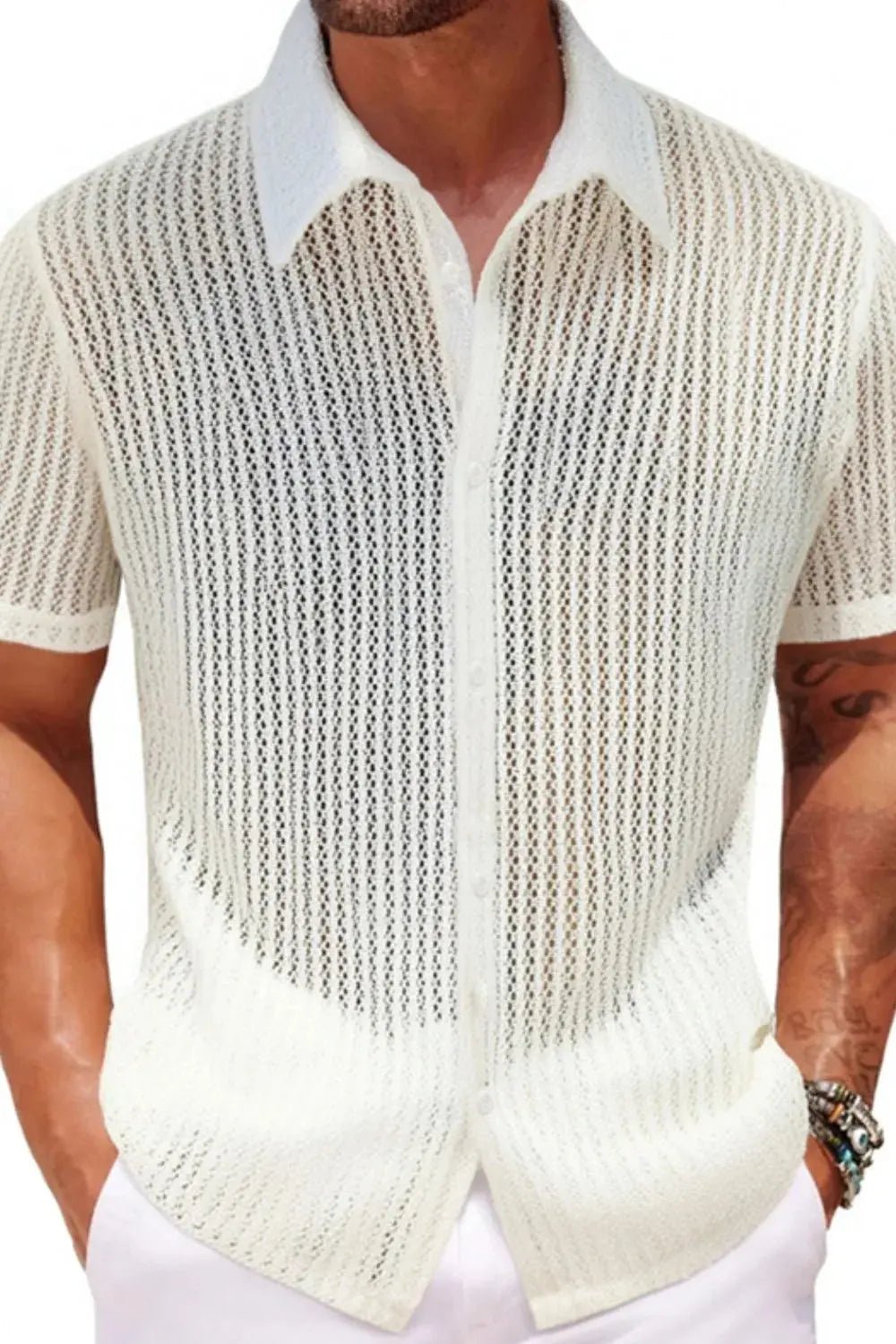 Men's Plus Size Button Down Short Sleeve Shirt