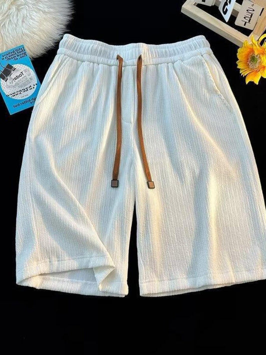 Men's Plus Size Casual Loose-Fit Textured Shorts