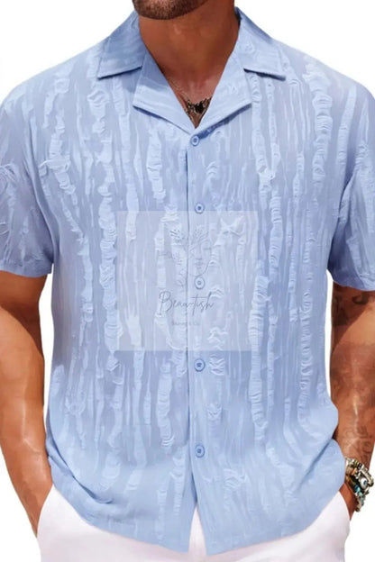 Men's Plus Size Collared Neck Short Sleeve Shirt