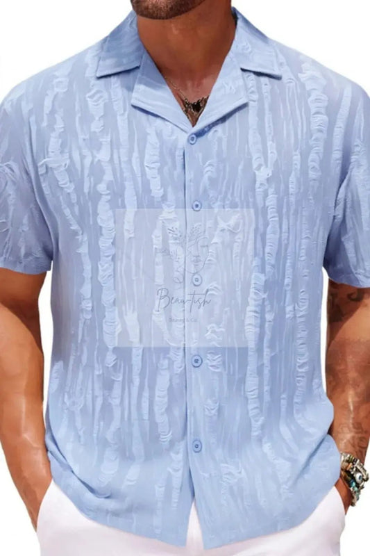 Men's Plus Size Collared Neck Short Sleeve Shirt