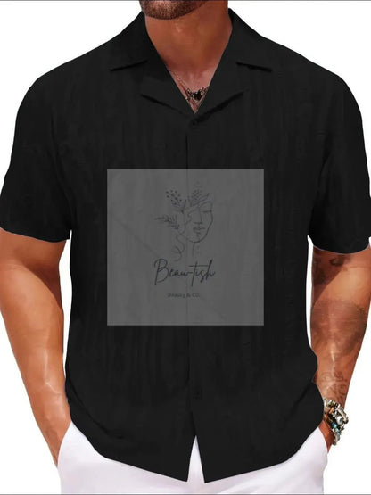 Men's Plus Size Collared Neck Short Sleeve Shirt