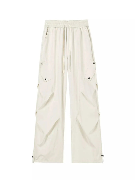 Men's Plus Size Loose Fit Cargo Pants with Drawstring
