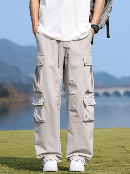Men's Plus Size Loose Fit Multi-Pocket Cargo Pants