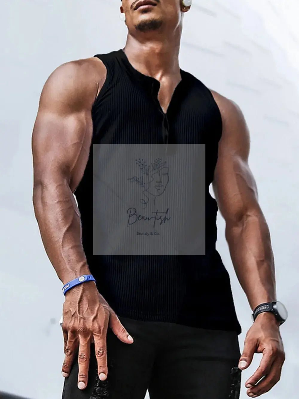 Men's Plus Size Ribbed Tank