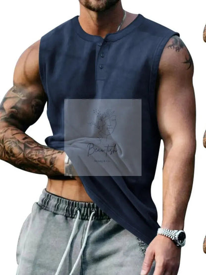 Men's Plus Size Round Neck Tank
