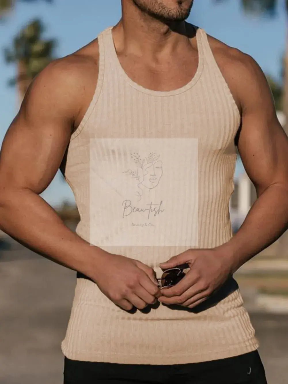 Men's Plus Size Round Neck Tank