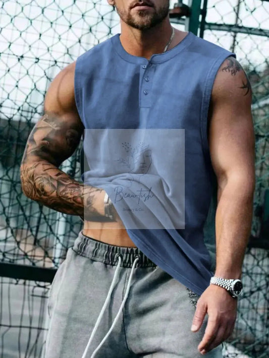 Men's Plus Size Round Neck Tank