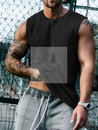 Men's Plus Size Round Neck Tank