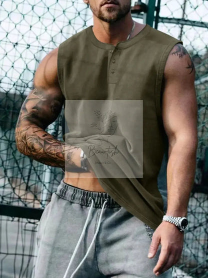 Men's Plus Size Round Neck Tank