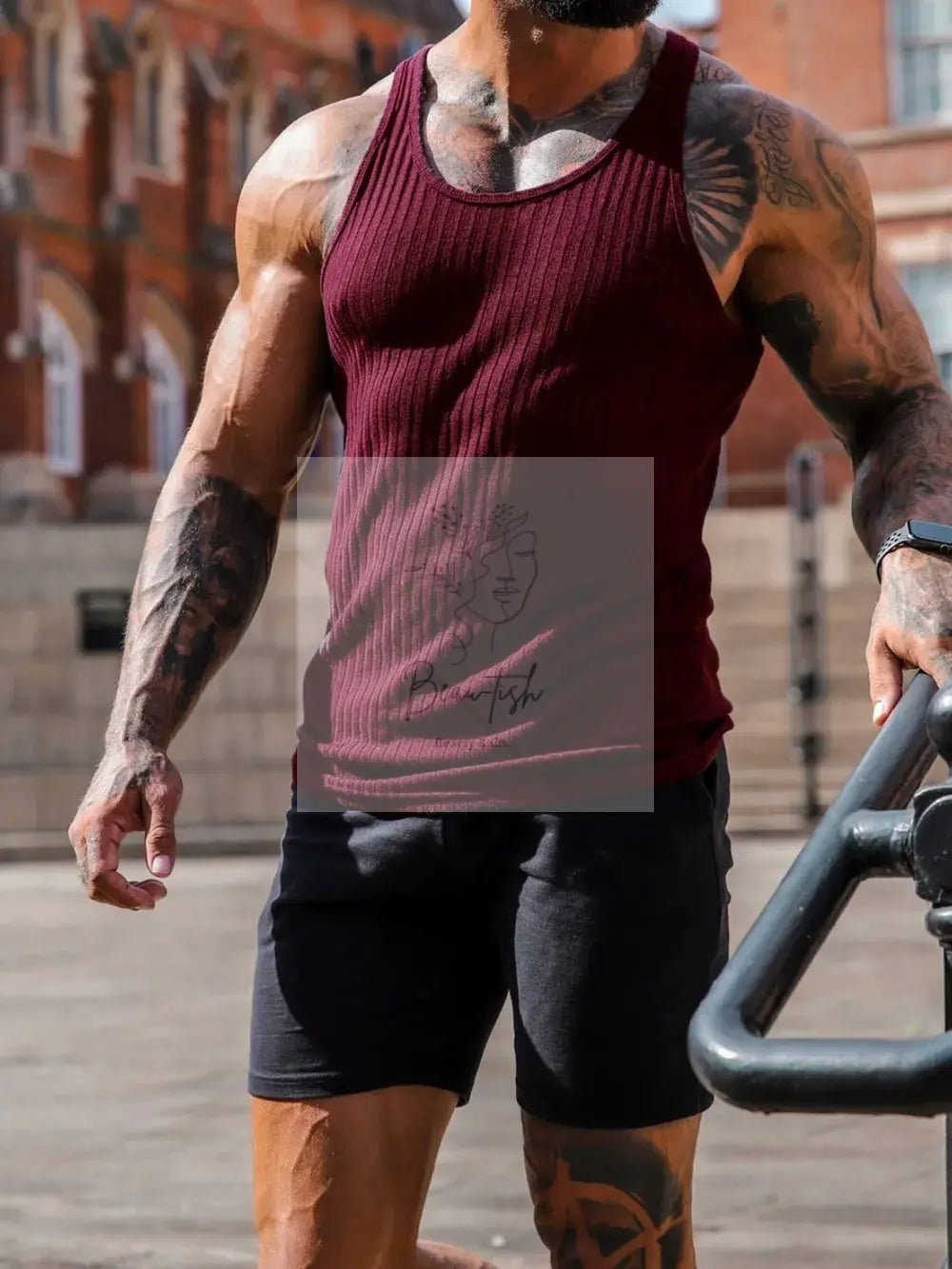Men's Plus Size Round Neck Tank