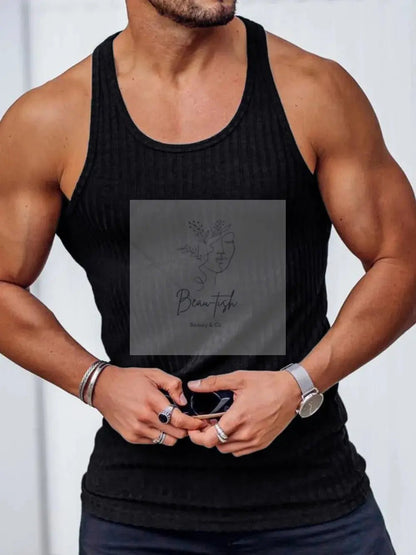 Men's Plus Size Round Neck Wide Strap Tank