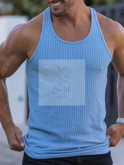 Men's Plus Size Round Neck Wide Strap Tank