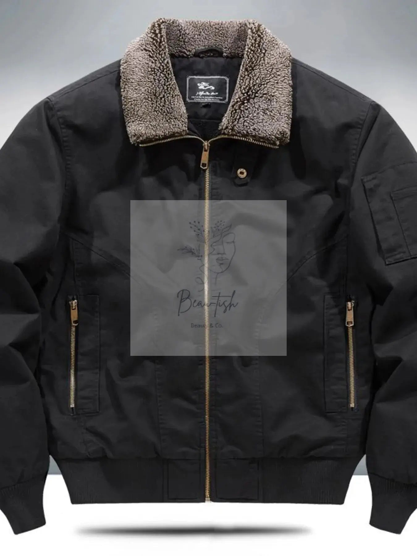 Men's Plus Size Sherpa Lined Zip Up Jacket