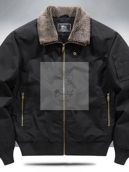 Men's Plus Size Sherpa Lined Zip Up Jacket
