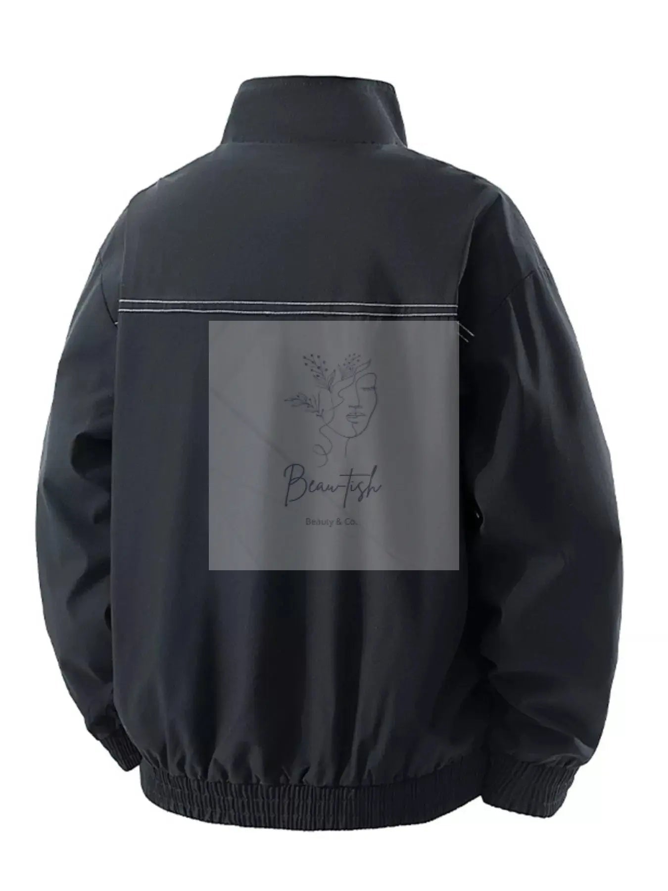 Men's Plus Size Zip Up Contrast Collar Casual Jacket